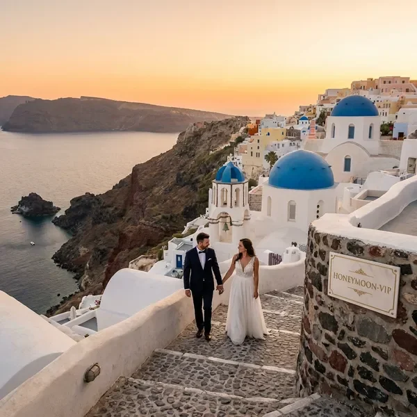 שדות אורז ירוקים בבאלי עם מקדש מסורתי